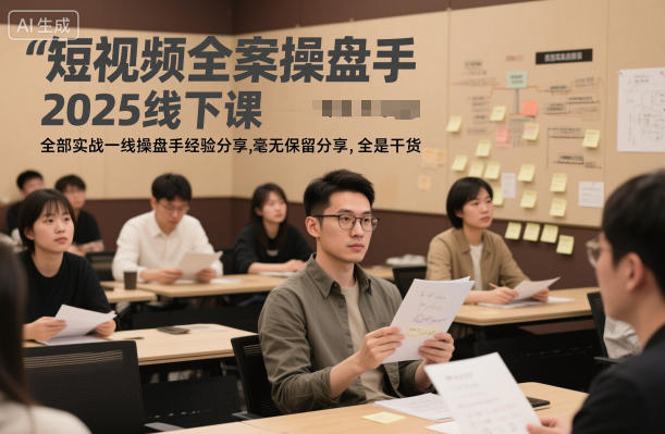 短视频全案操盘手2025线下课,全部实战一线操盘手经验分享,毫无保留分享,全是干货-灼光资源宝库