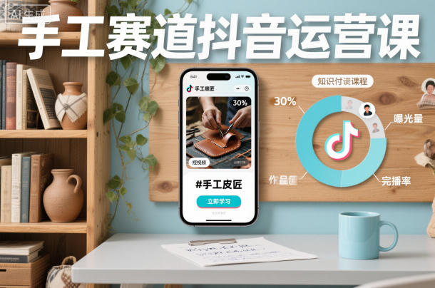 手工赛道抖音运营课，手工赛道流量运营-灼光资源宝库