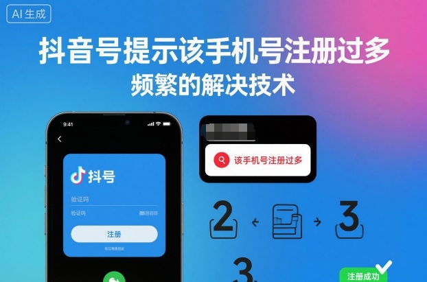 抖音号提示该手机号注册过多，频繁的解决技术-灼光资源宝库