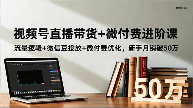 视频号直播带货+微付费进阶课：流量逻辑+微信豆投放+微付费优化，新手月销破50万-灼光资源宝库