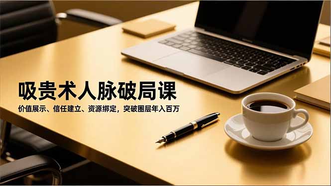 吸贵术人脉破局课,价值展示、信任建立、资源绑定,突破圈层年入百万-灼光资源宝库