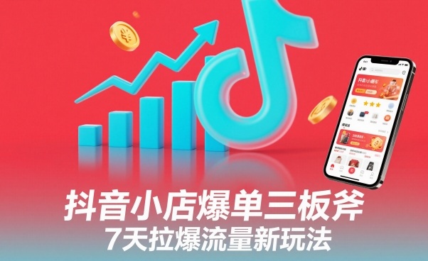 抖音小店爆单三板斧，7天拉爆流量新玩法-灼光资源宝库