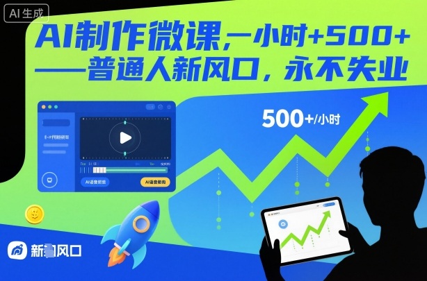 AI制作微课,一小时5张+,普通人新风口,永不失业-灼光资源宝库