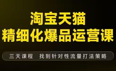 猫课子幽·淘宝天猫精细化爆品运营【音频+字幕+文档】(9月12-14杭州线下课)-蘑菇资源宝库