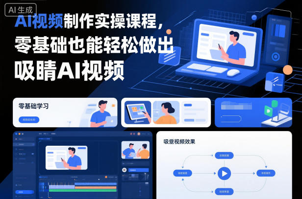 AI视频制作实操课程，零基础也能轻松做出吸睛AI视频-灼光资源宝库