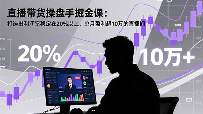 直播带货操盘手掘金课:打造出利润率稳定在20%以上、单月盈利超10万的直播间-灼光资源宝库