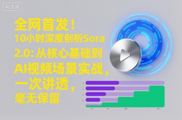 全网首发！10小时深度剖析Sora 2.0：从核心基础到AI视频场景实战，一次讲透，毫无保留-灼光资源宝库