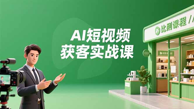 AI短视频获客实战课，数字人创作、实体行业应用、精准引流，30天获取客源月入6万+-灼光资源宝库