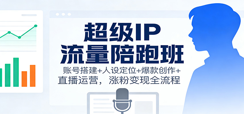 超级IP流量陪跑班：账号搭建+人设定位+爆款创作+直播运营，涨粉变现全流程-灼光资源宝库