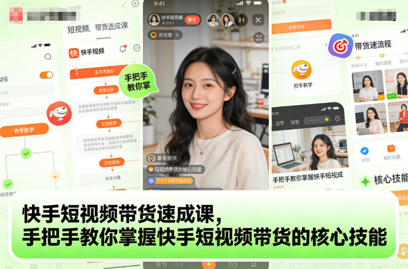 快手短视频带货速成课，手把手教你掌握快手短视频带货的核心技能-灼光资源宝库