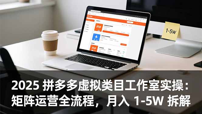 2025 拼多多虚拟类目工作室实操：矩阵运营全流程，月入 1-5W 拆解-灼光资源宝库
