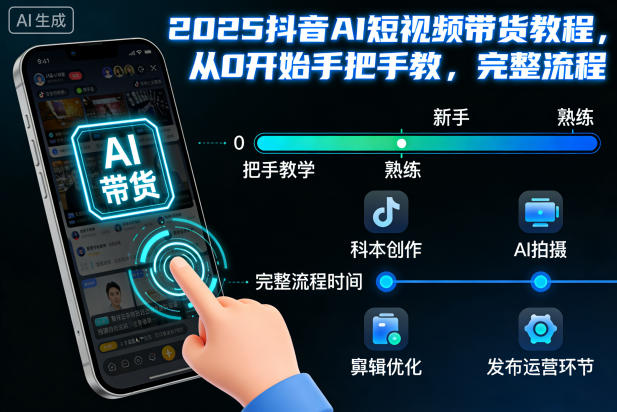 2025抖音AI短视频带货教程，从0开始手把手教，完整流程-灼光资源宝库