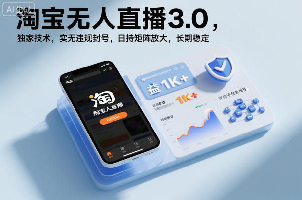 淘宝无人直播3.0，独家技术，实无违规封号，日收益1k+，支持矩阵放大，长期稳定【揭秘】-灼光资源宝库