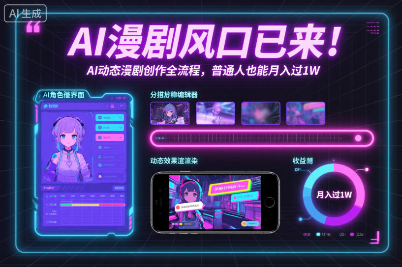 AI漫剧风口已来!AI动态漫剧创作全流程,普通人也能月入过1W-灼光资源宝库