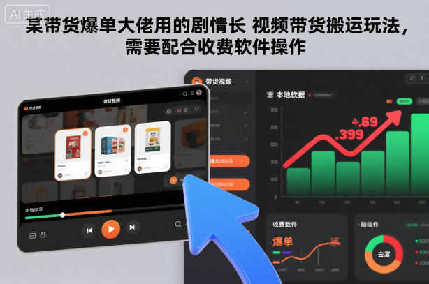 某带货爆单大佬用的剧情长视频带货搬运玩法，需要配合收费软件操作-蘑菇资源宝库