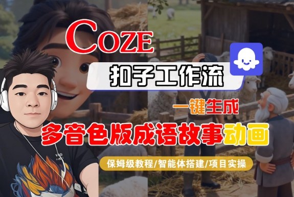 Coze扣子智能体工作流一键生成“多音色版成语故事“动画，全流程保姆级教学-灼光资源宝库