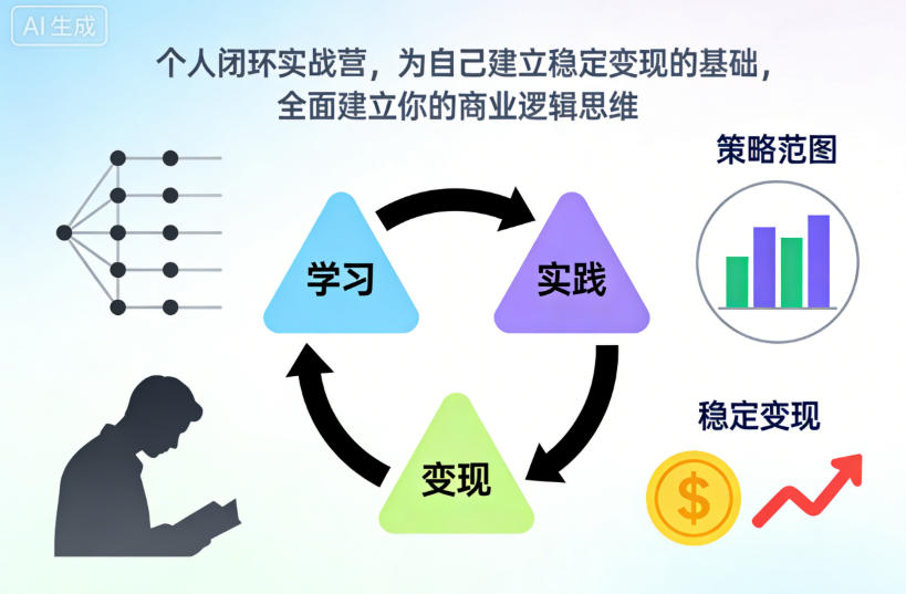 个人闭环实战营,为自己建立稳定变现的基础,全面建立你的商业逻辑思维-灼光资源宝库
