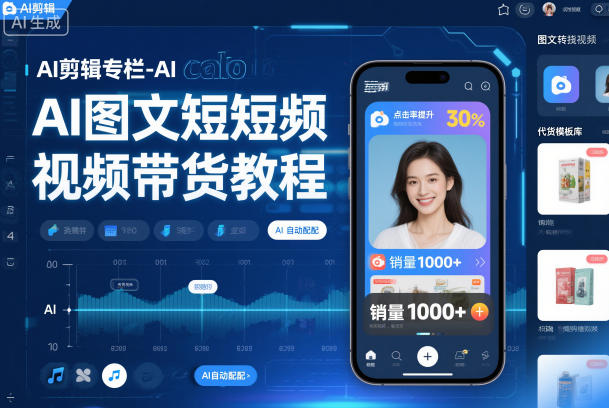 AI剪辑专栏-AI图文短视频带货教程-灼光资源宝库