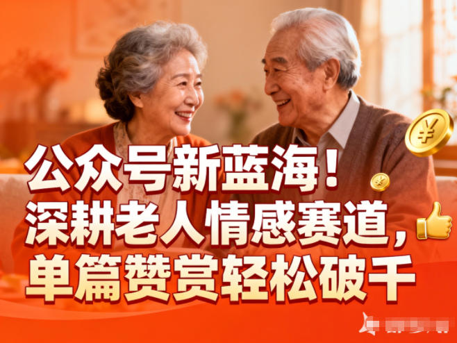 公众号新蓝海！深耕老人情感赛道，单篇赞赏轻松破1k-灼光资源宝库