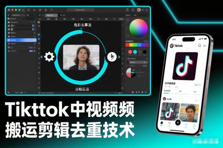Tiktok中视频纯搬运剪辑去重技术,外来技术,自行测试-灼光资源宝库