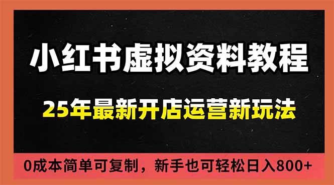 小红书虚拟资料项目：最新搜索流变现玩法，0成本简单可复制，一人多店打法，新手日入800+-灼光资源宝库