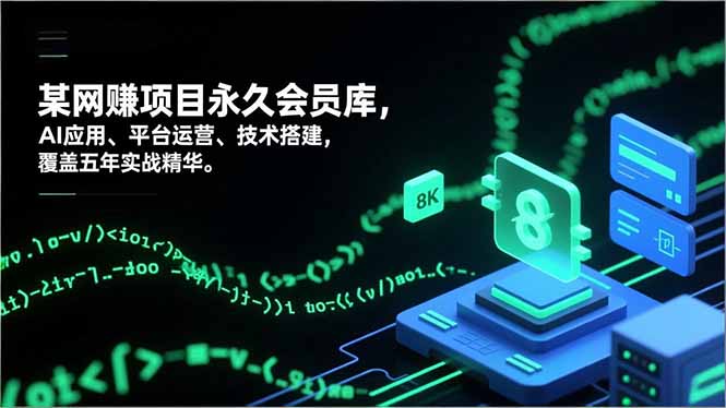 网赚项目永久会员库，AI应用、平台运营、技术搭建，覆盖五年实战精华-灼光资源宝库