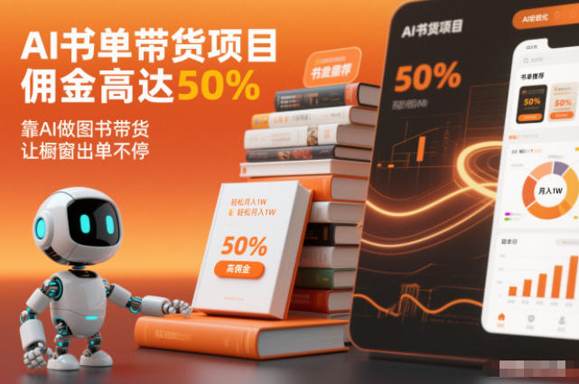 AI书单带货项目，佣金高达50%，靠AI做图书带货，让橱窗出单不停，轻松月入1W-灼光资源宝库