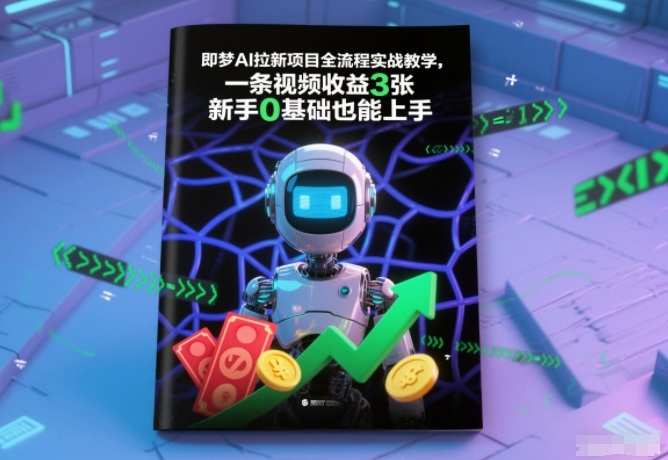 即梦AI拉新项目全流程实战教学，一条视频收益3张，新手0基础也能上手-灼光资源宝库