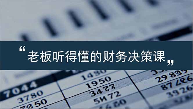 老板能听得懂的财务决策课,报表解读、数据洞察、风险识别,用财务驱动业务增长-灼光资源宝库
