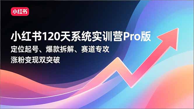 小红书120天系统实训营Pro版，定位起号、爆款拆解、赛道专攻，实现涨粉变现双突破-灼光资源宝库