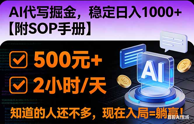 2026风口项目,AI代写掘金，稳定日入1000+，掌握核心技能【附SOP手册】-灼光资源宝库