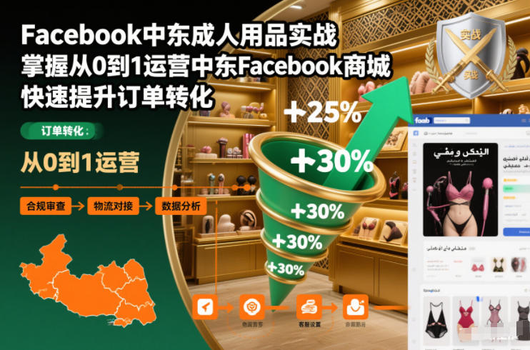 Facebook中东成人用品实战，掌握从0到1运营中东Facebook商城，快速提升订单转化-灼光资源宝库