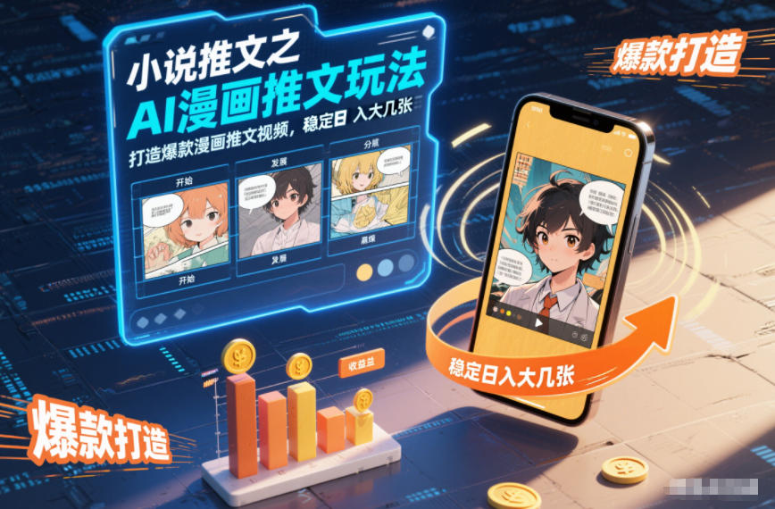 小说推文之AI漫画推文玩法，打造爆款漫画推文视频，稳定日入大几张-灼光资源宝库