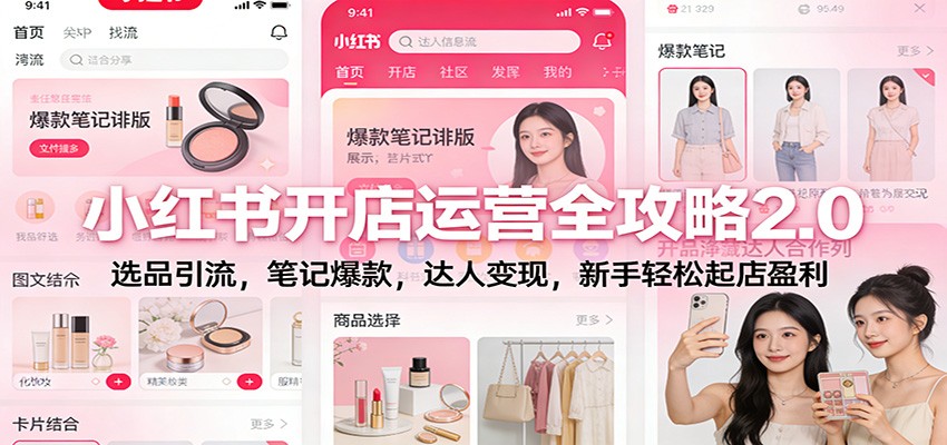 小红书开店运营全攻略2.0:选品引流,笔记爆款,达人变现,新手轻松起店盈利-灼光资源宝库