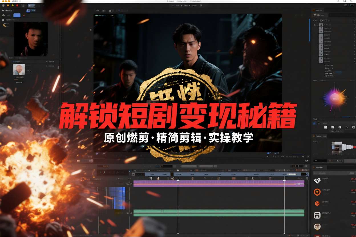 短剧拉新之原创燃剪精简剪辑实操课，解锁短剧变现秘籍-灼光资源宝库