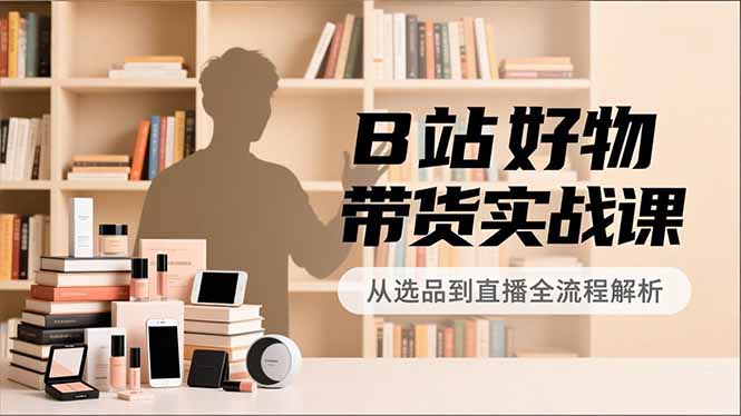 B站好物带货实战课，账号定位、选品拍摄、运营变现，全流程教学，实现UP主月入过万-灼光资源宝库