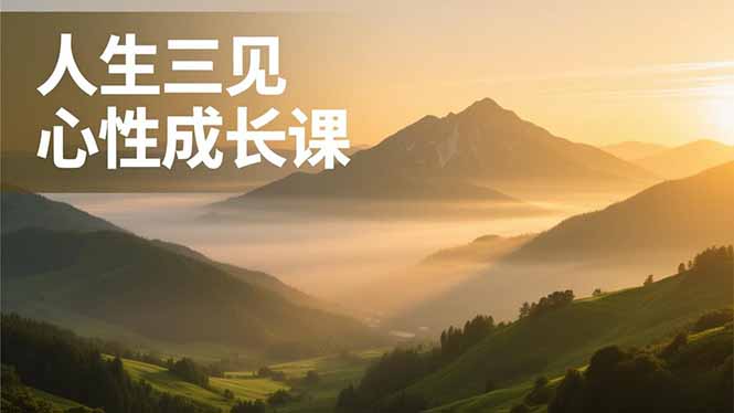 人生三见心性成长课，见天地众生自己，搞透人性安顿身心，活出清晰自我，内在富足无价-灼光资源宝库
