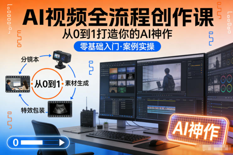 AI视频全流程创作课，从0到1打造你的AI神作-灼光资源宝库