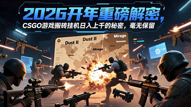 2026开年重磅解密，CSGO游戏搬砖挂机日入上千的秘密，毫无保留-灼光资源宝库