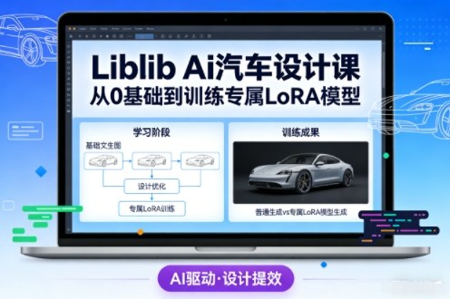 Liblib Ai汽车设计课，从0基础文生图，到教你训练专属设计和风格LoRA模型-灼光资源宝库