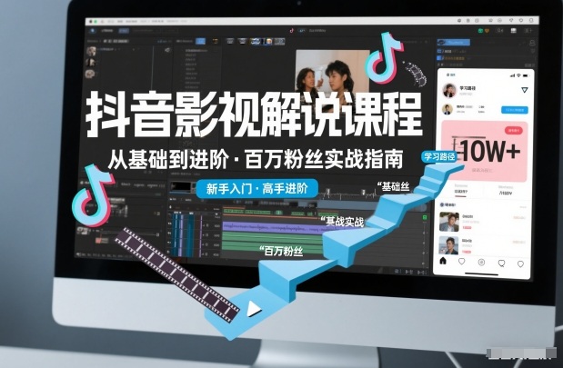抖音百万粉丝影视解说课程，基础到进阶课，适合新手和进阶学习-灼光资源宝库