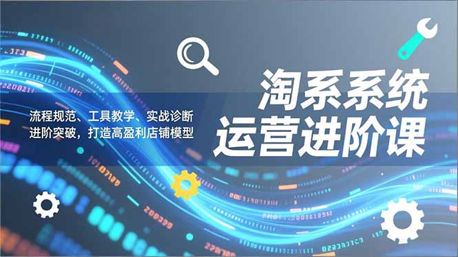 淘系系统运营进阶课2.0，流程规范、工具教学、实战诊断，进阶突破，打造高盈利店铺模型-灼光资源宝库