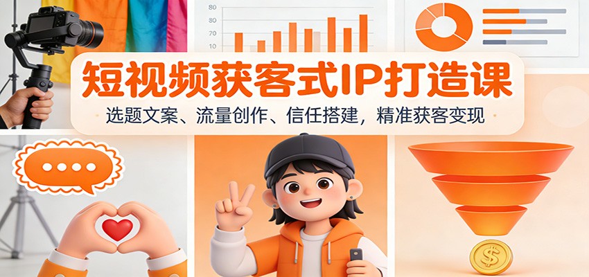 短视频获客式IP打造课：选题文案、流量创作、信任搭建，精准获客变现-灼光资源宝库
