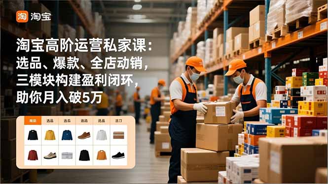 淘宝高阶运营私家课：选品、爆款、全店动销，三模块构建盈利闭环，助你月入破5万(更新12月-灼光资源宝库
