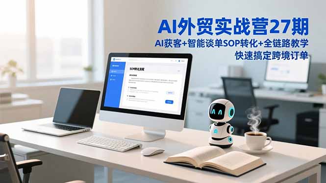 AI外贸实战营27期，AI获客+智能谈单+SOP转化+全链路教学，快速搞定跨境订单-灼光资源宝库