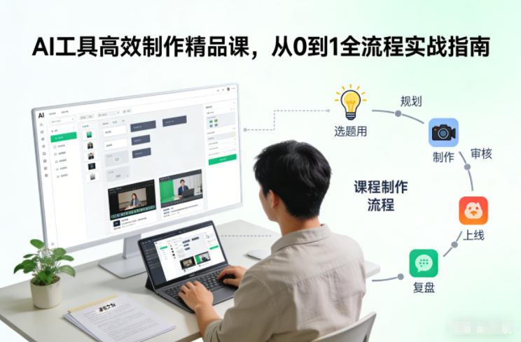 AI工具高效制作精品课，从0到1全流程实战指南-灼光资源宝库