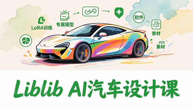 2025Liblib AI汽车设计课,文生图入门、LoRA训练、专属模型,快速上手【实战+解说+软件+素材】-灼光资源宝库