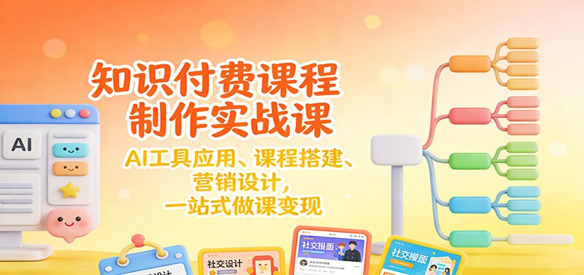 知识付费课程制作实战课：AI工具应用 、课程搭建、营销设计，一站式做课变现-灼光资源宝库
