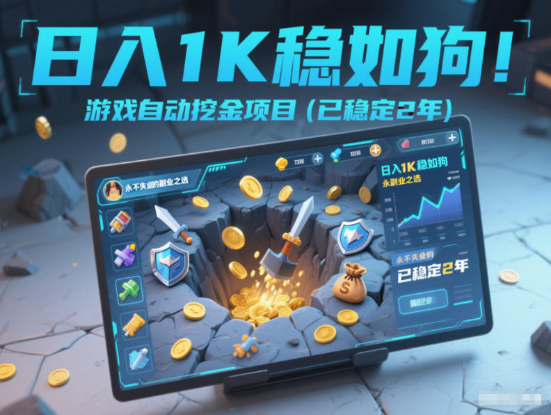 日入1K稳如狗！游戏自动挖金项目(已稳定2年)，永不失业的副业之选【揭秘】-灼光资源宝库