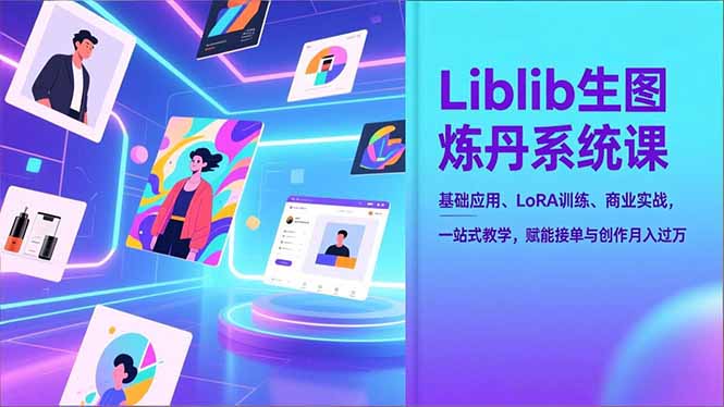Liblib生图炼丹系统课，基础应用、LoRA训练、商业实战，一站式教学，赋能接单与创作月入过万-灼光资源宝库